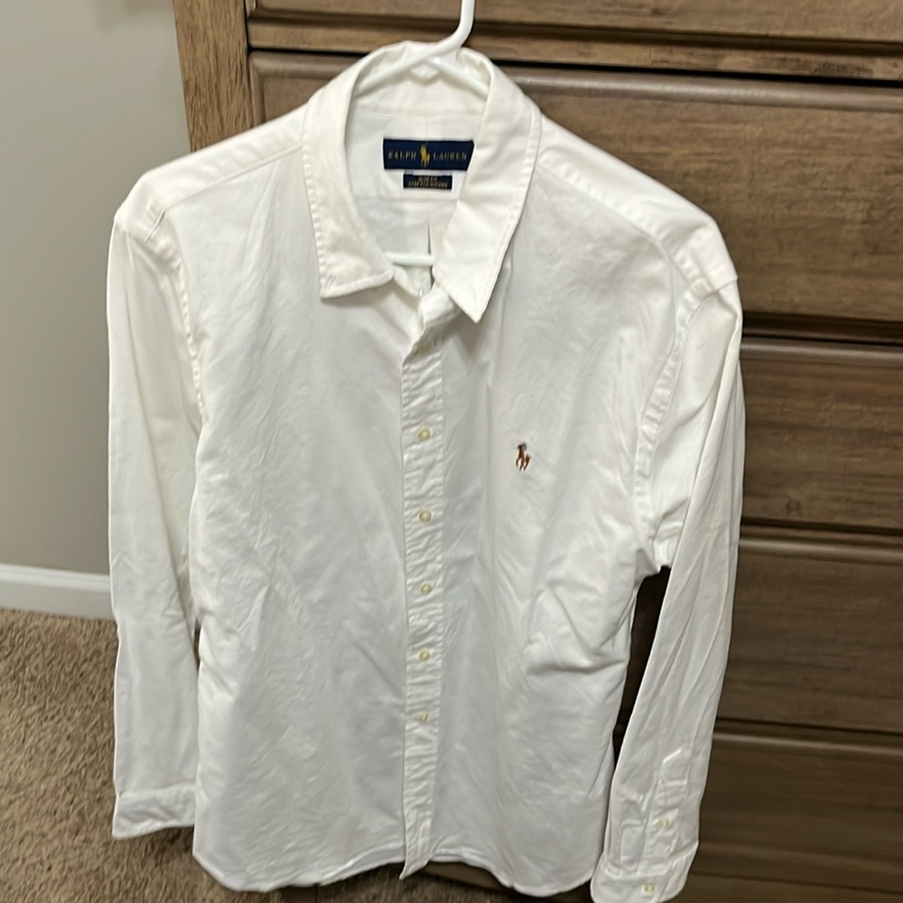 Polo Ralph Lauren white slim fit size large Oxford